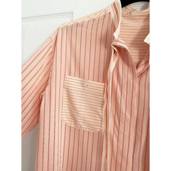 Loro Piana Pink Striped Silk Blouse, size 42. Fits like a size 6/8 - Picture 2 of 7